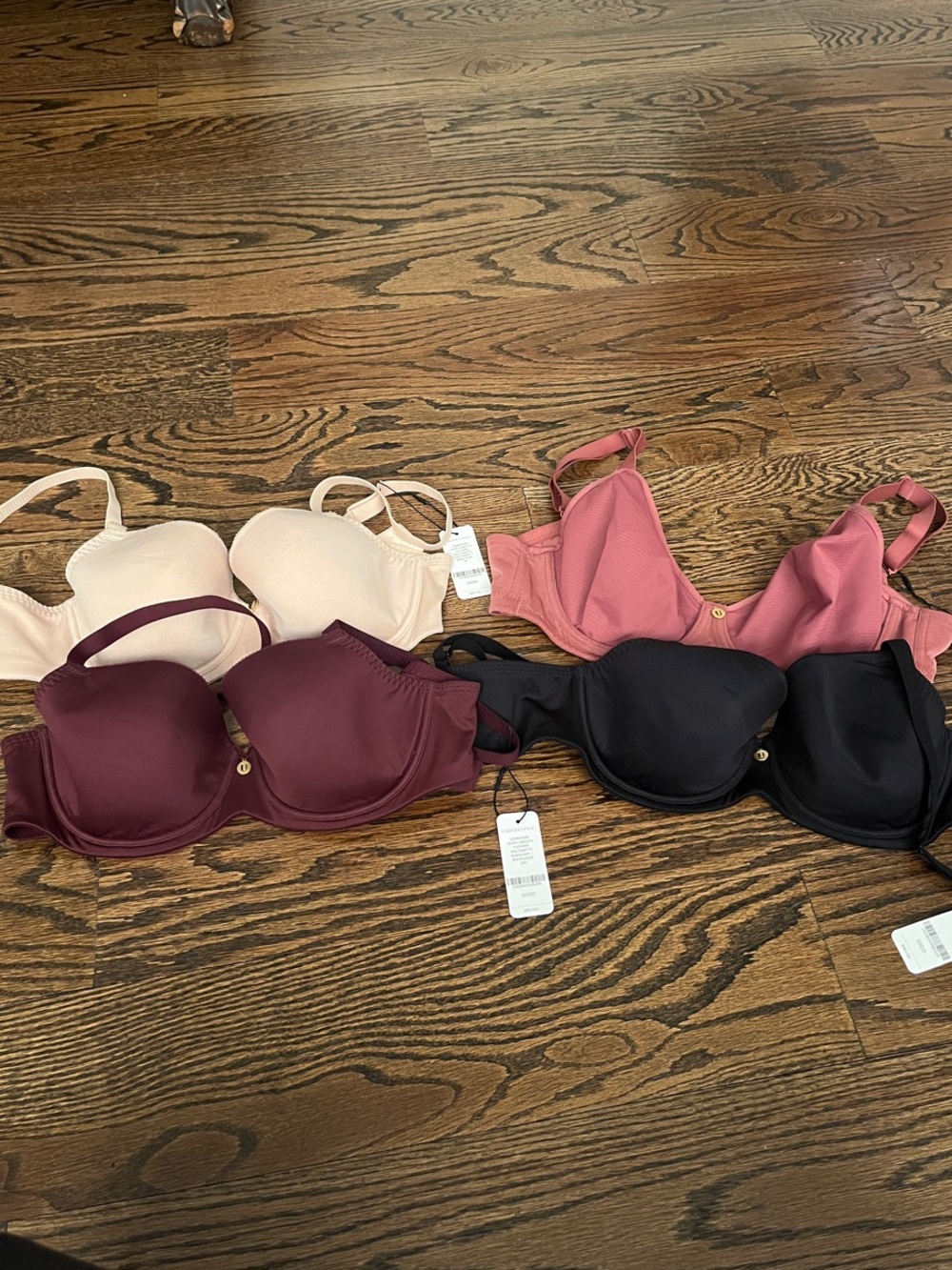 NEW Bundle Buffy Smooth Flexiwire T-Shirt Bras— Black, Blush, Wine & Rose 30DD